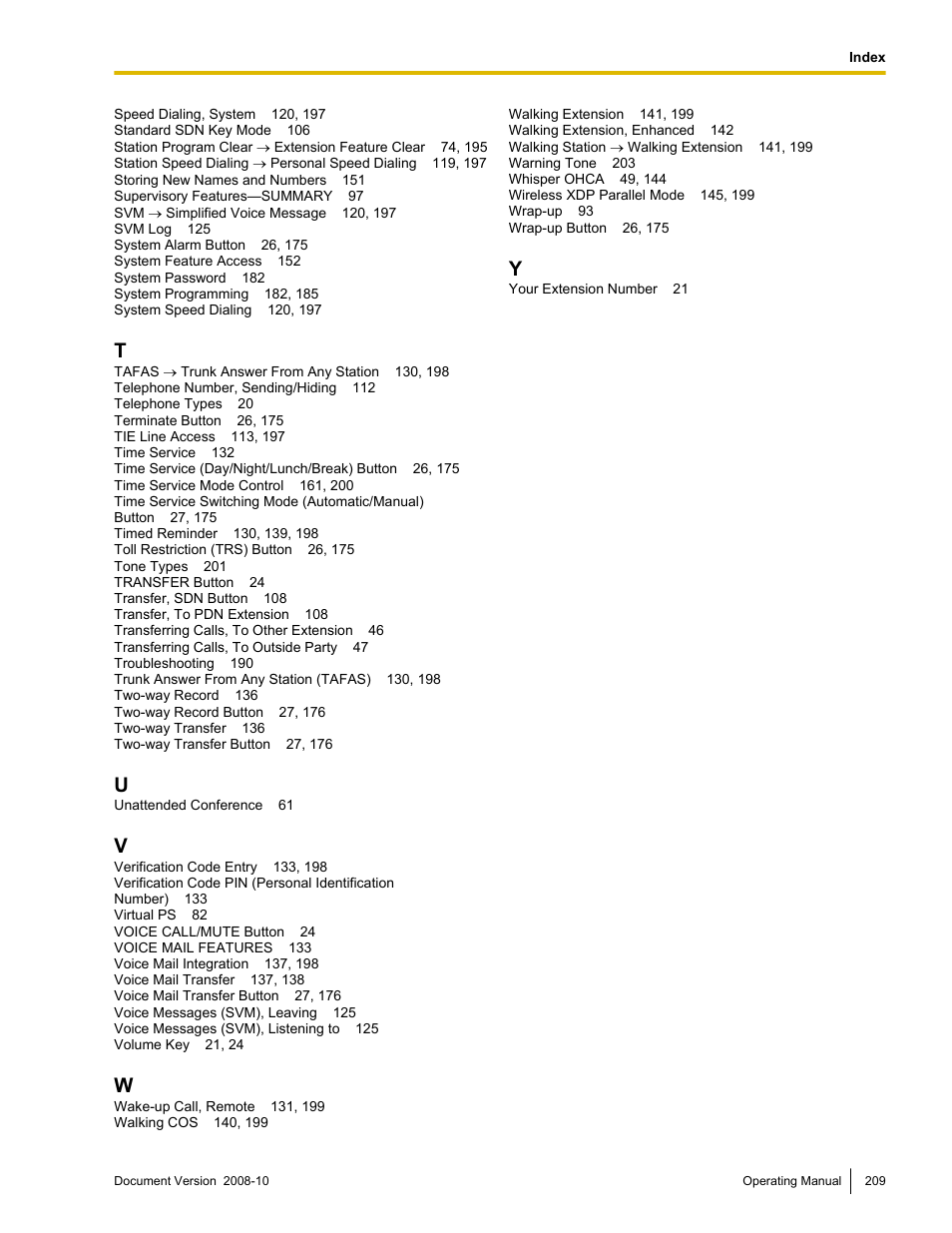 Panasonic KX-TDE200 User Manual | Page 209 / 210