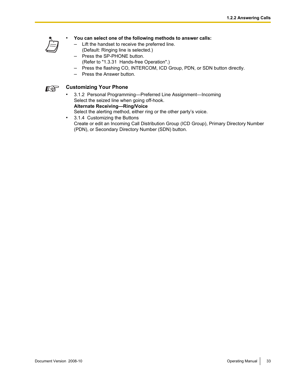 Panasonic KX-TDE200 User Manual | Page 33 / 210