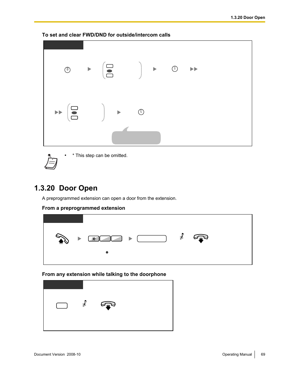 20 door open, Door open, Pt/slt/ps | Panasonic KX-TDE200 User Manual | Page 69 / 210