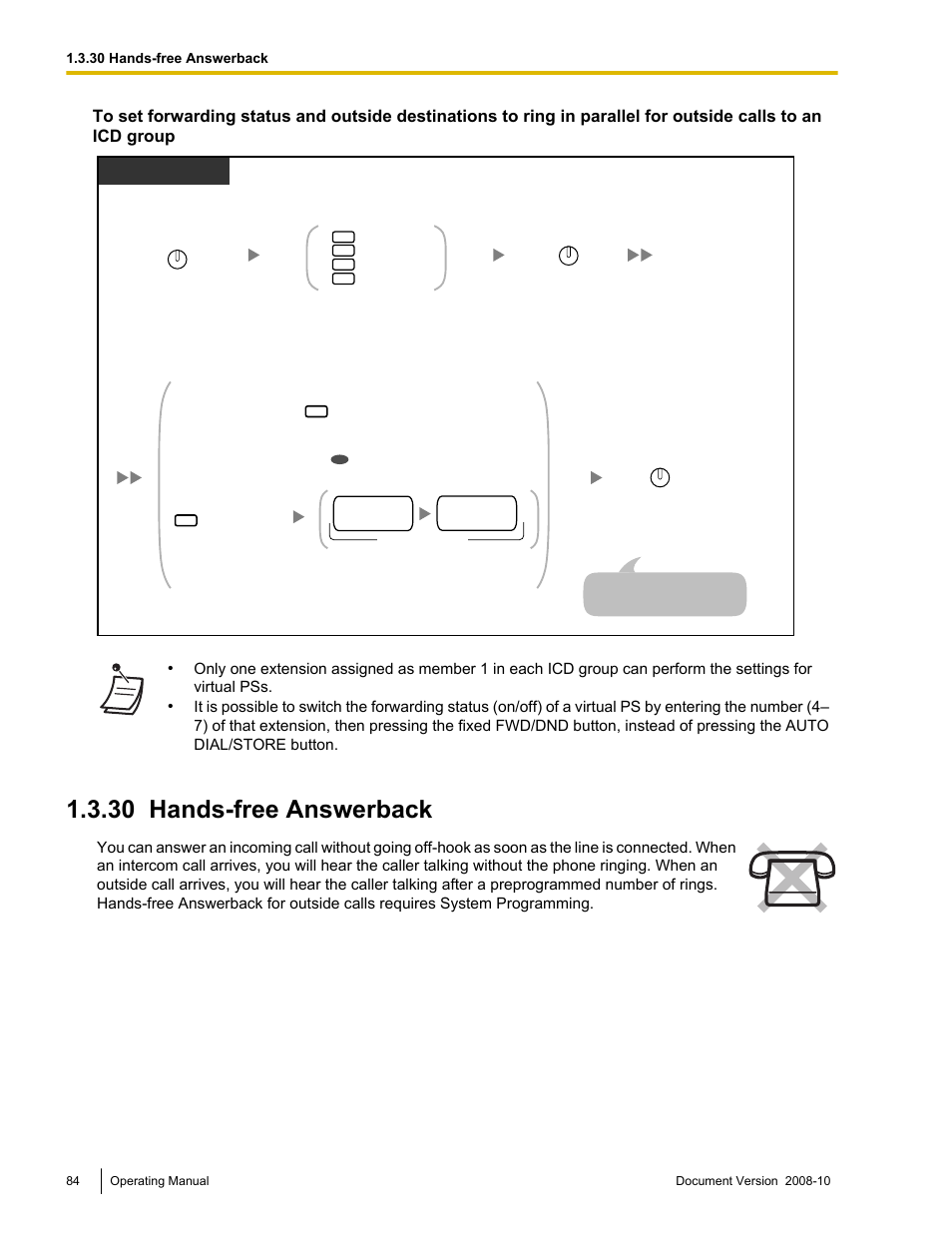 30 hands-free answerback, Hands-free answerback | Panasonic KX-TDE200 User Manual | Page 84 / 210