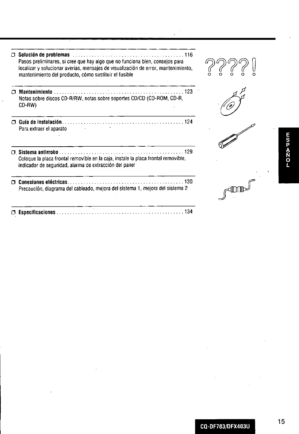 Panasonic CQ-DF783U User Manual | Page 15 / 136