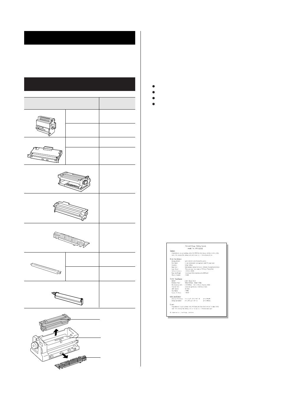 Error messages, Appendix, Printer components | Panasonic KX-P8415 User Manual | Page 28 / 32