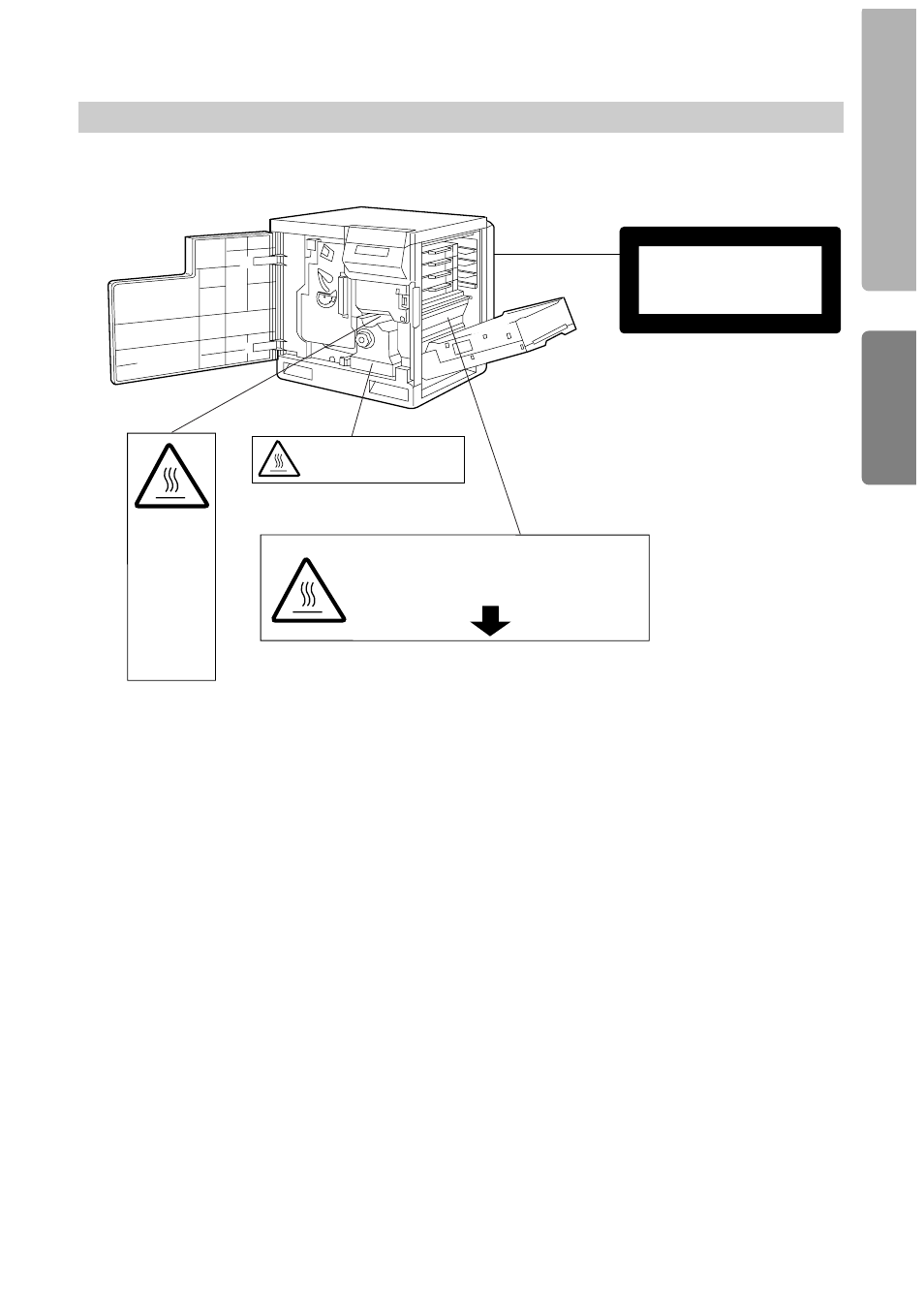 Caution labels, Setup guide | Panasonic KX-P8415 User Manual | Page 5 / 32