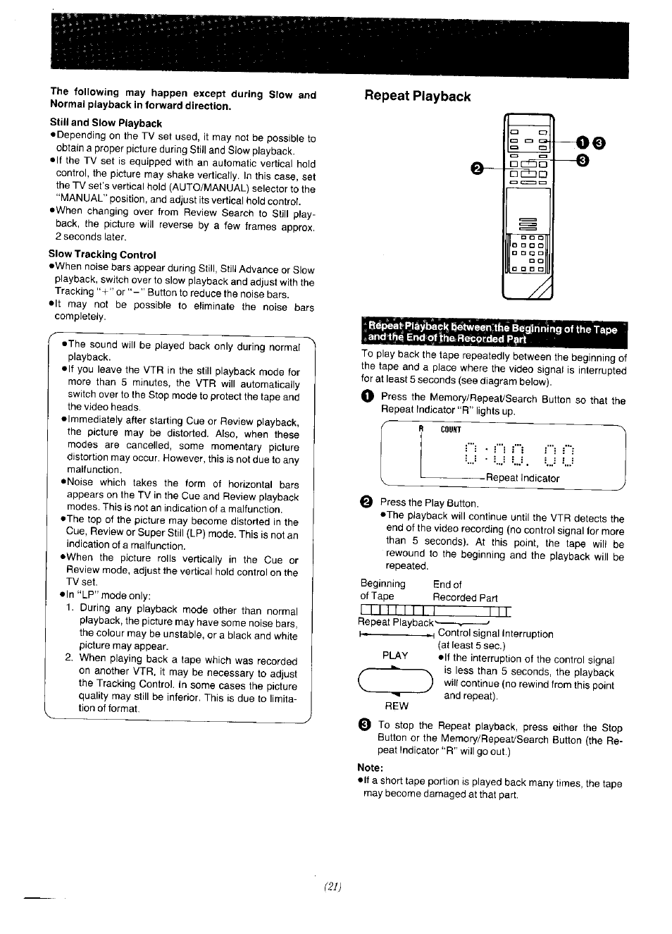 Repeat playback, Rxnxr | Panasonic NV-F65EA User Manual | Page 21 / 48