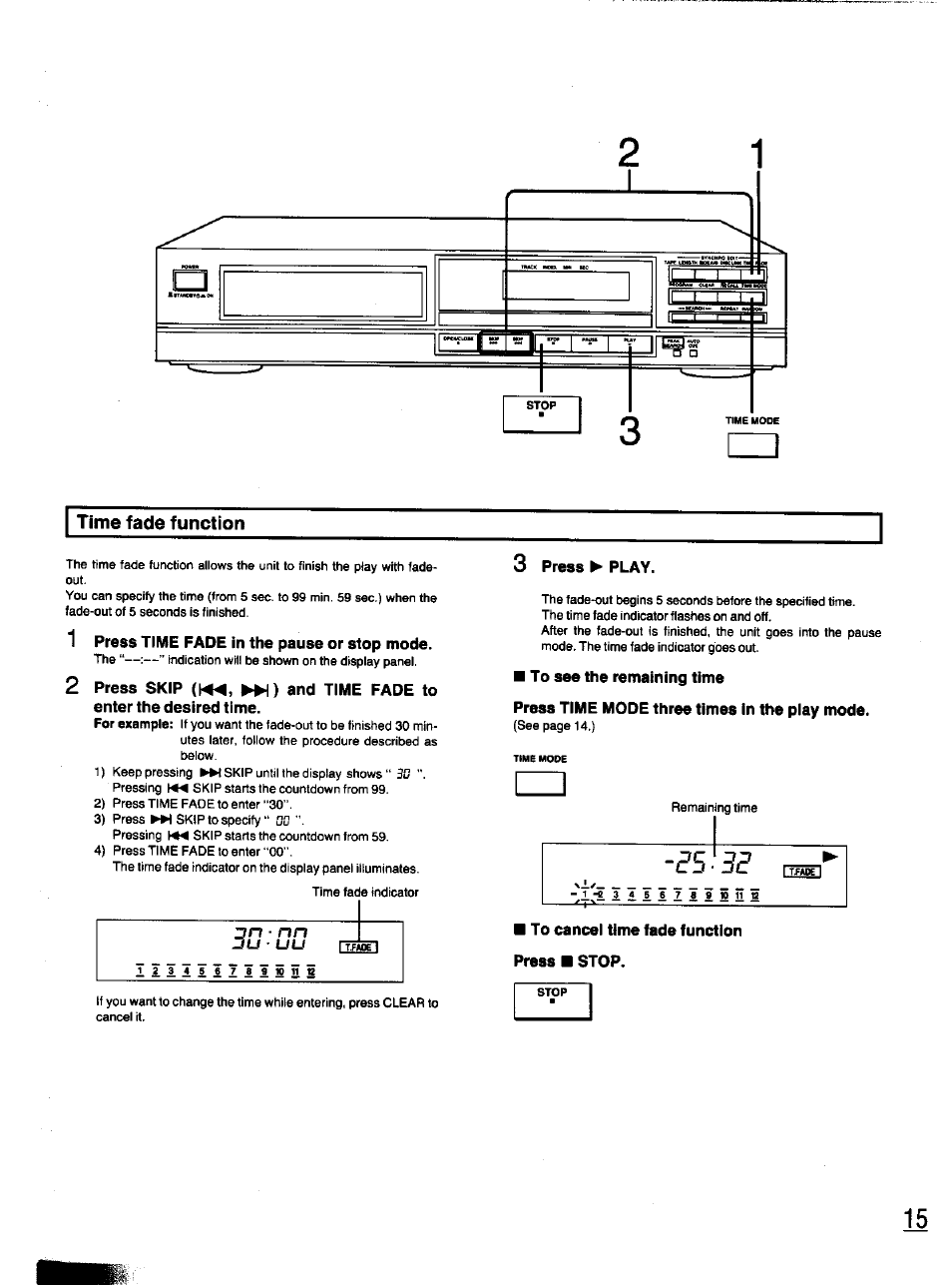 Time fade function | Panasonic S-PG340 User Manual | Page 15 / 24