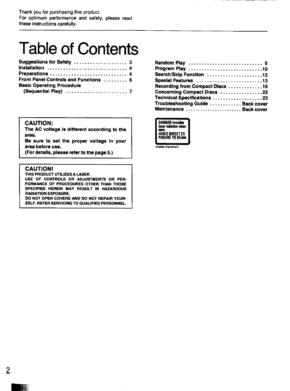 Panasonic S-PG340 User Manual | Page 2 / 24