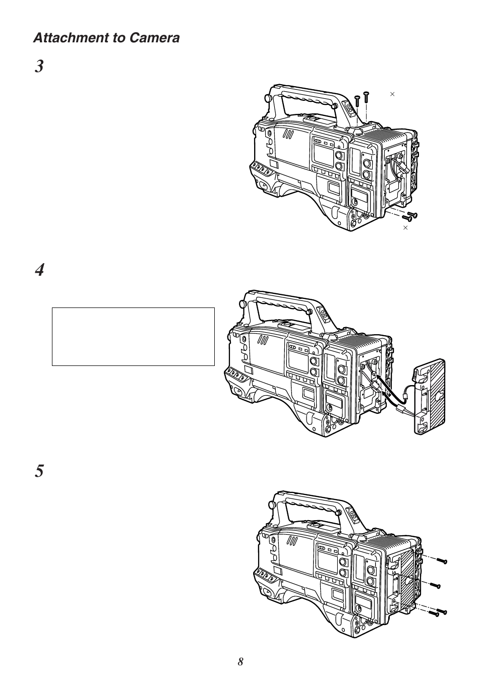Attachment to camera | Panasonic AJ-CA910P User Manual | Page 8 / 9