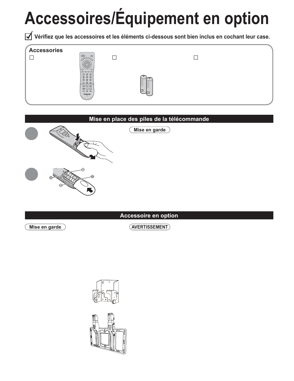 Accessoires/équipement en option | Panasonic TC-32LX60C User Manual | Page 74 / 101