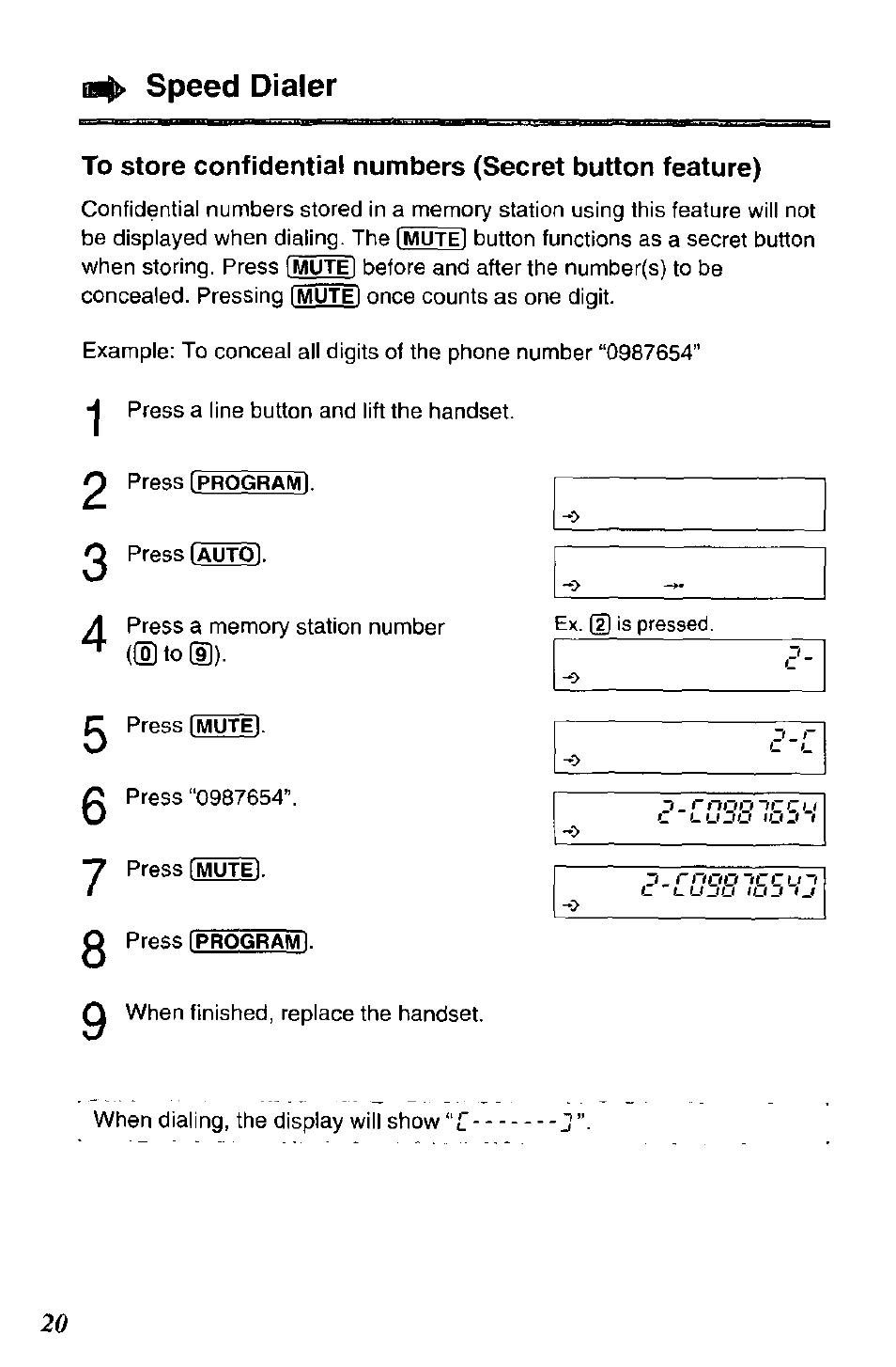 Speed dialer | Panasonic DATA PORT KX-TS27-W User Manual | Page 20 / 40