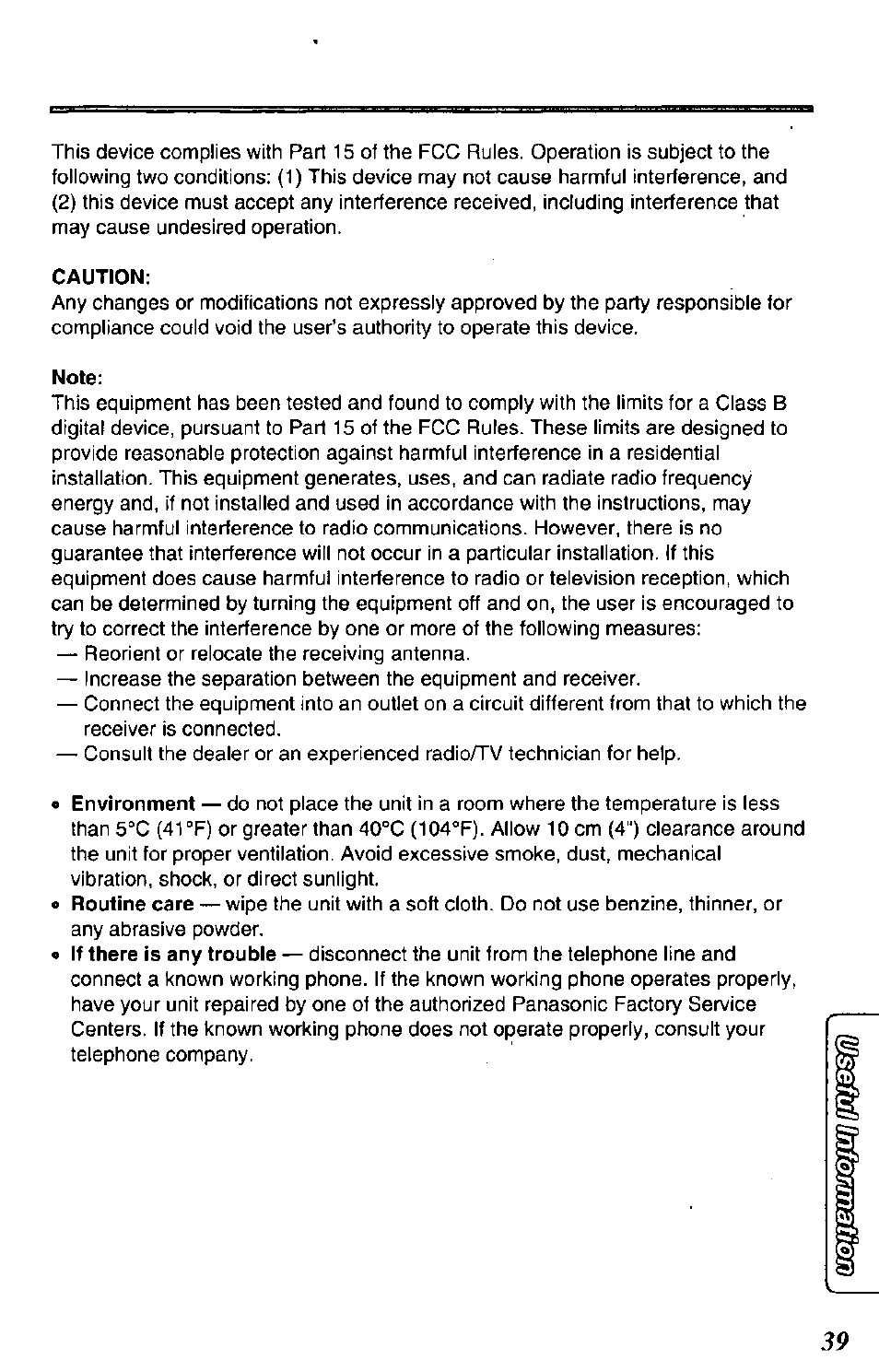 Panasonic DATA PORT KX-TS27-W User Manual | Page 39 / 40