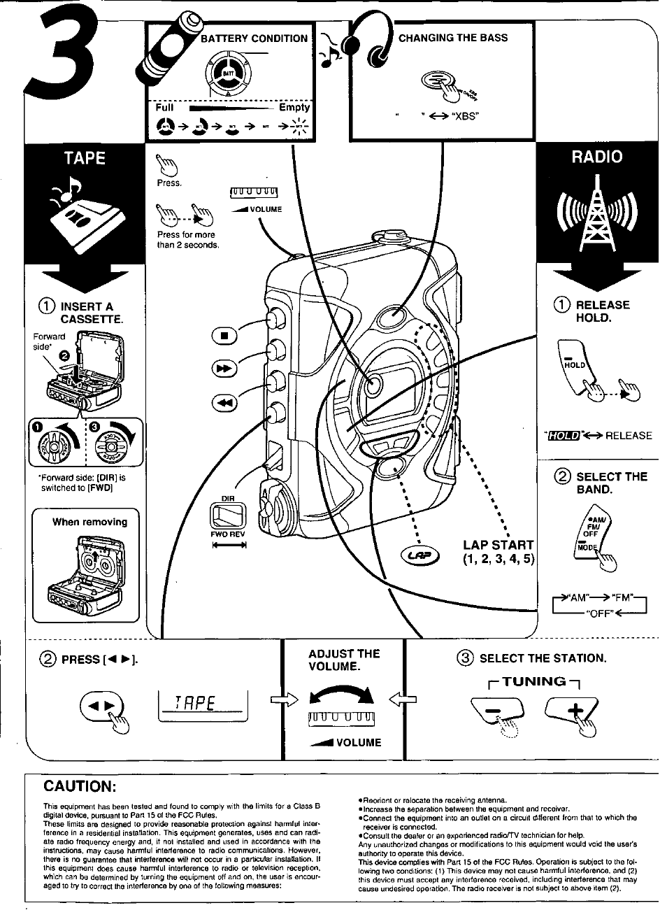 Vjl j, Caution | Panasonic RQ-SW33V User Manual | Page 3 / 6