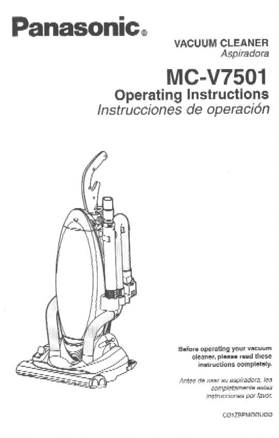 Panasonic MC-V7501 User Manual | 28 pages