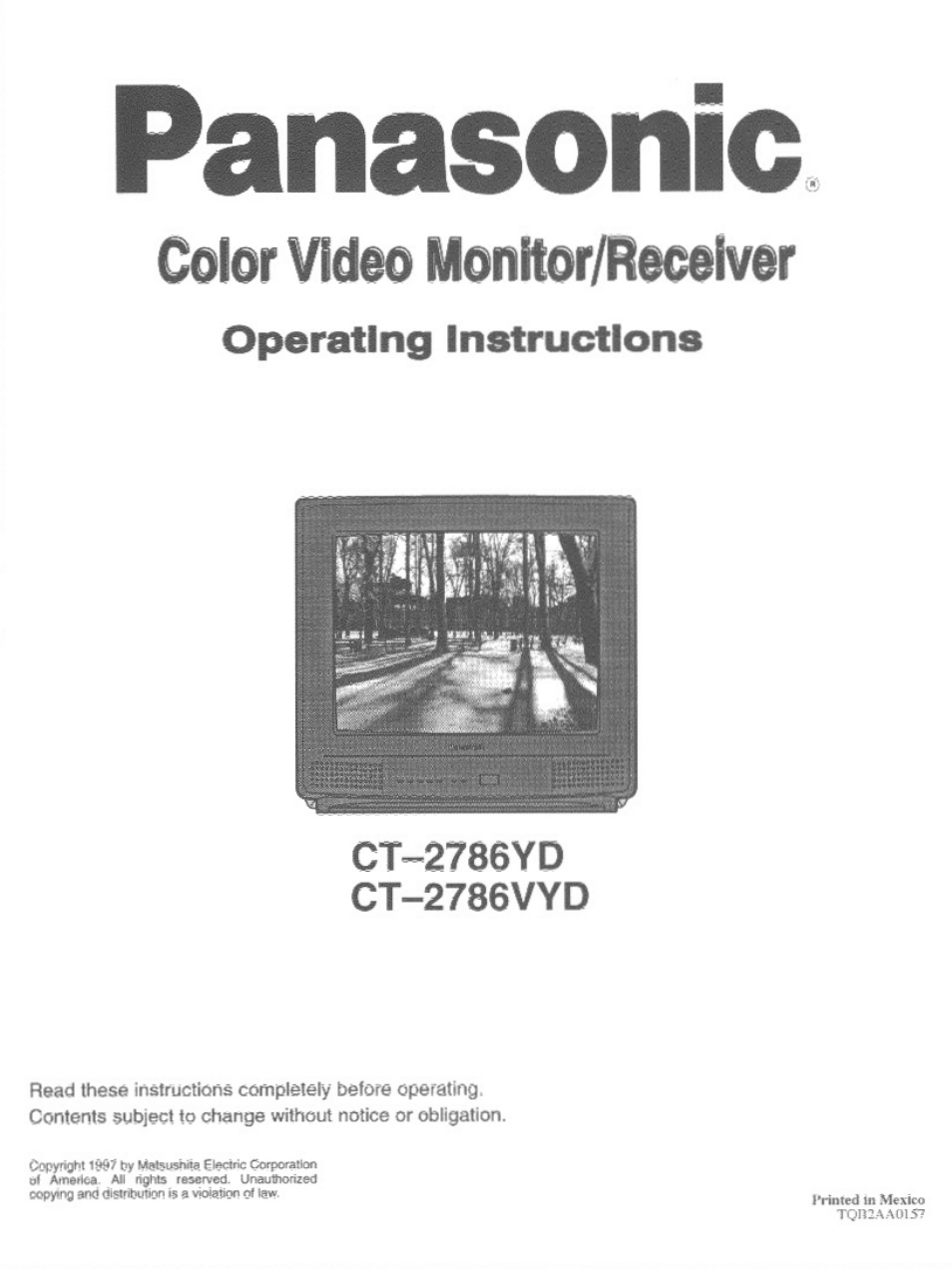 Panasonic CT-2786VYD User Manual | 24 pages