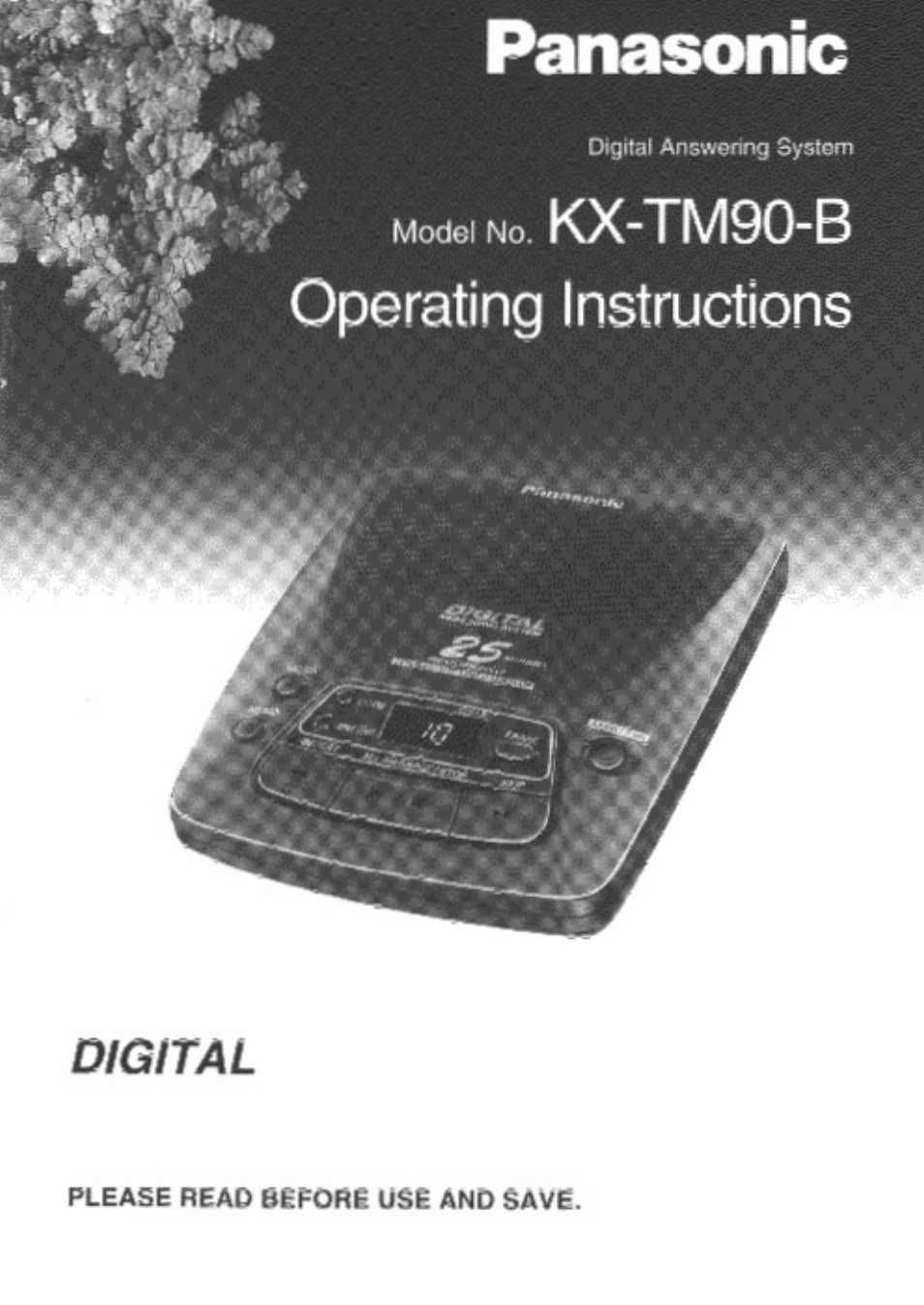 Panasonic KX-TM90-B User Manual | 36 pages