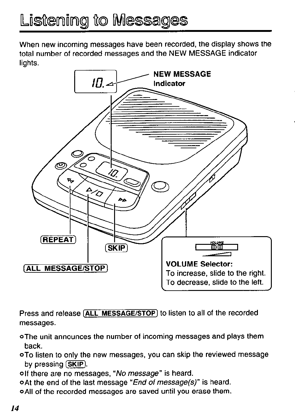 Lisieotidinig to sviessages | Panasonic KX-TM90-B User Manual | Page 14 / 36