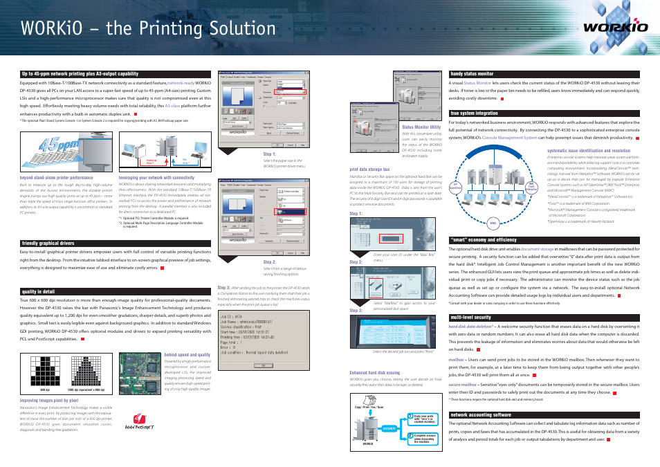 Workio – the printing solution | Panasonic WORKIO DP-4530 User Manual | Page 4 / 6