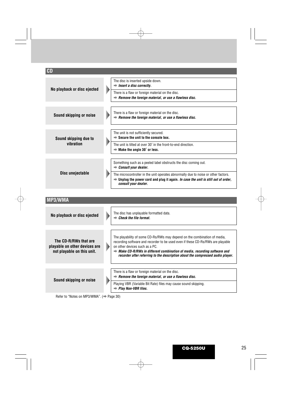 Mp3/wma | Panasonic CQ-5250U User Manual | Page 25 / 36