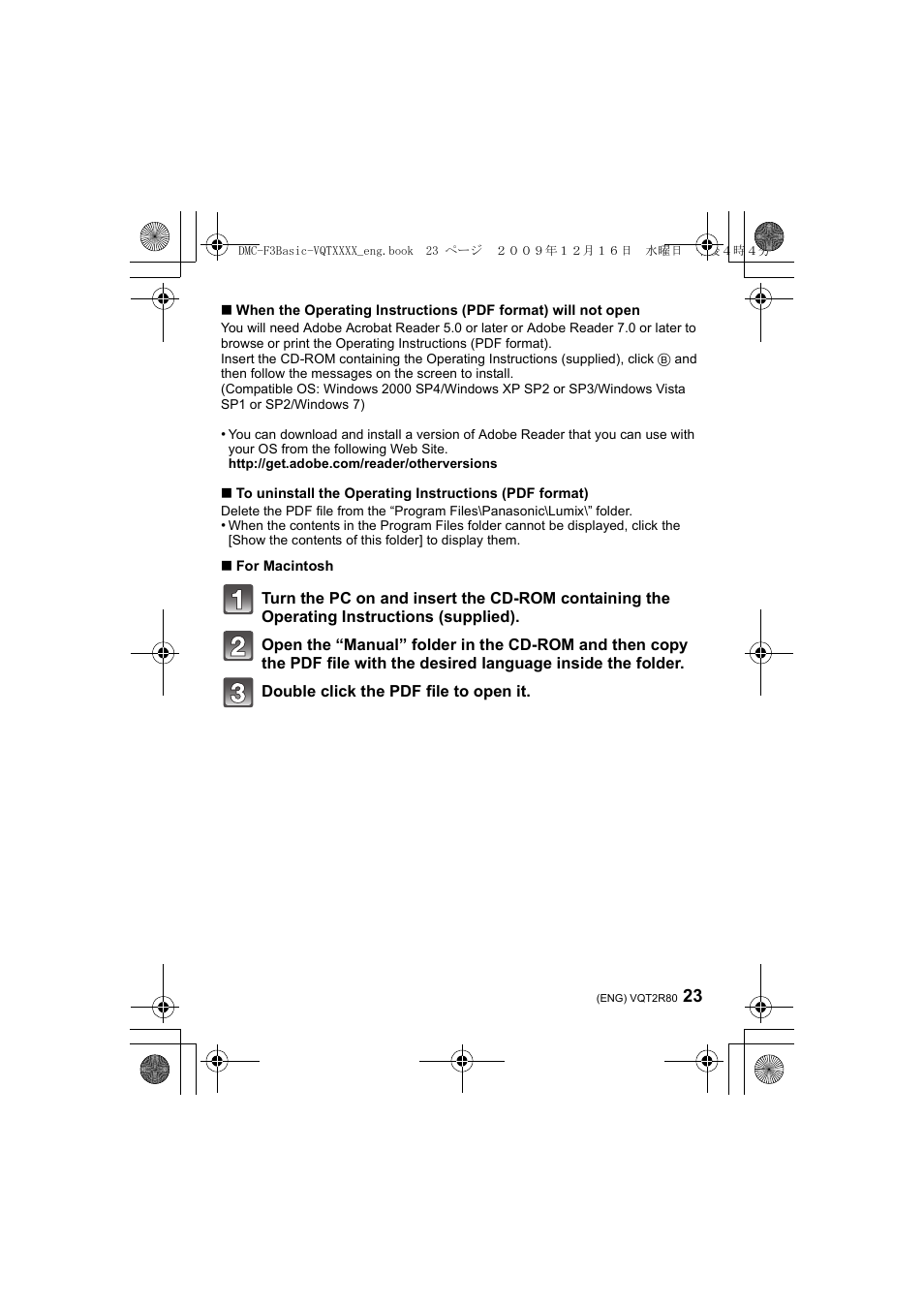 Panasonic DMC-F3  EN User Manual | Page 23 / 34