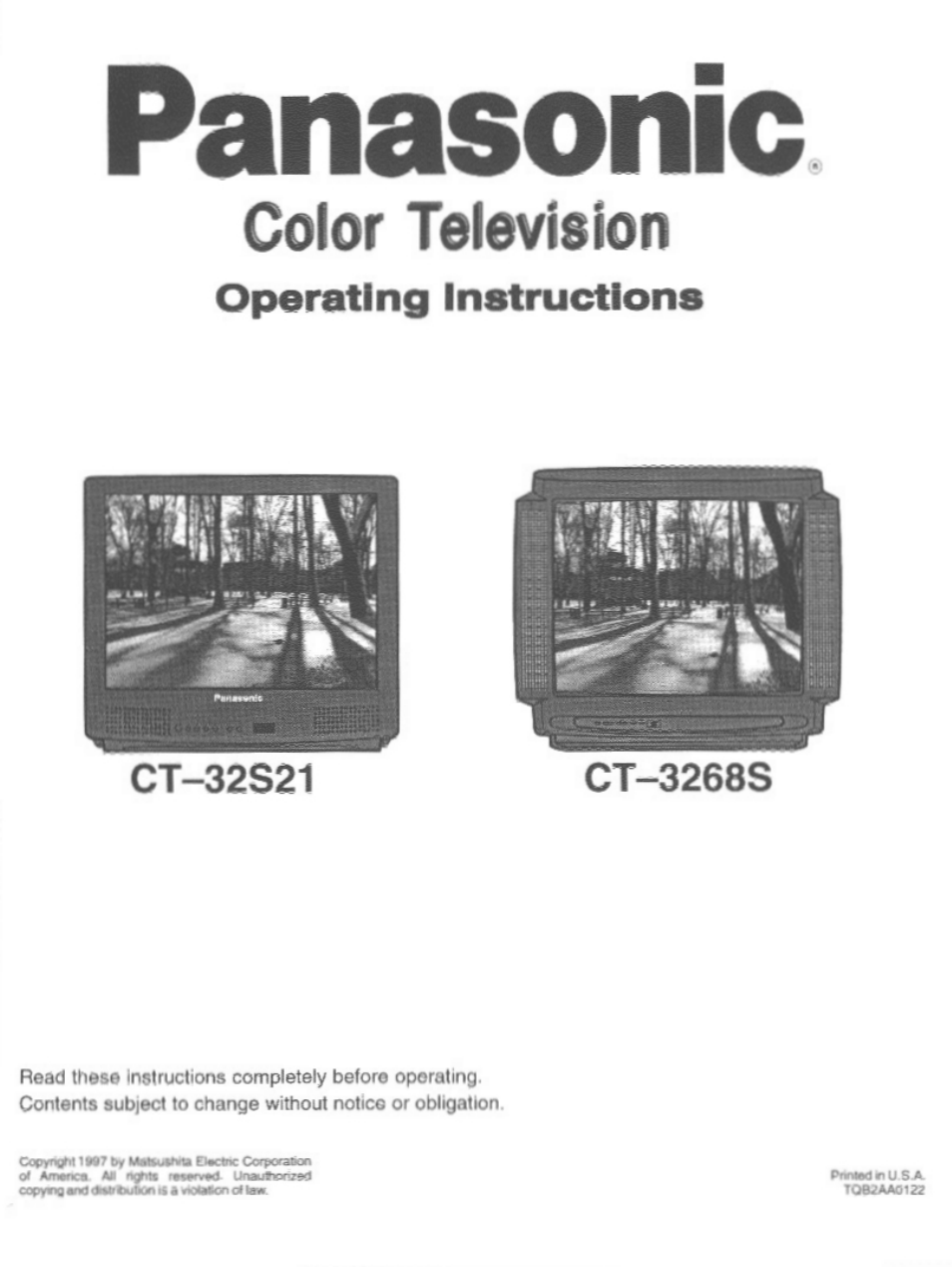 Panasonic CT-3268S User Manual | 36 pages