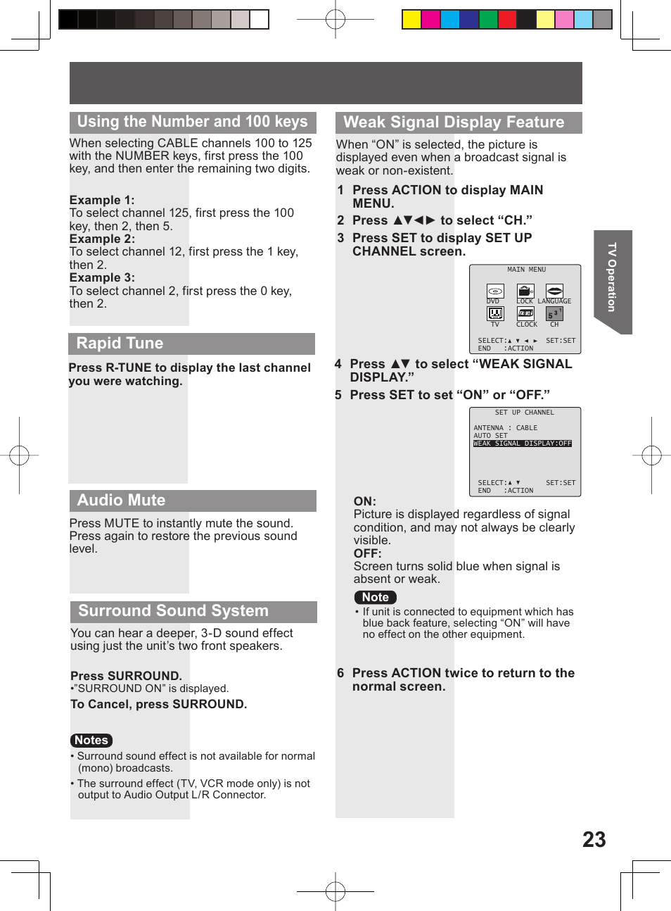 Weak signal display feature | Panasonic PV DF2004 User Manual | Page 23 / 84