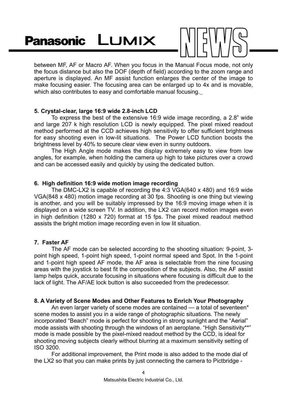 Panasonic DMC-LX2 User Manual | Page 4 / 8