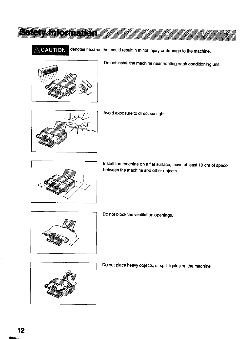 A caution | Panasonic Panafax UF-322 User Manual | Page 12 / 154