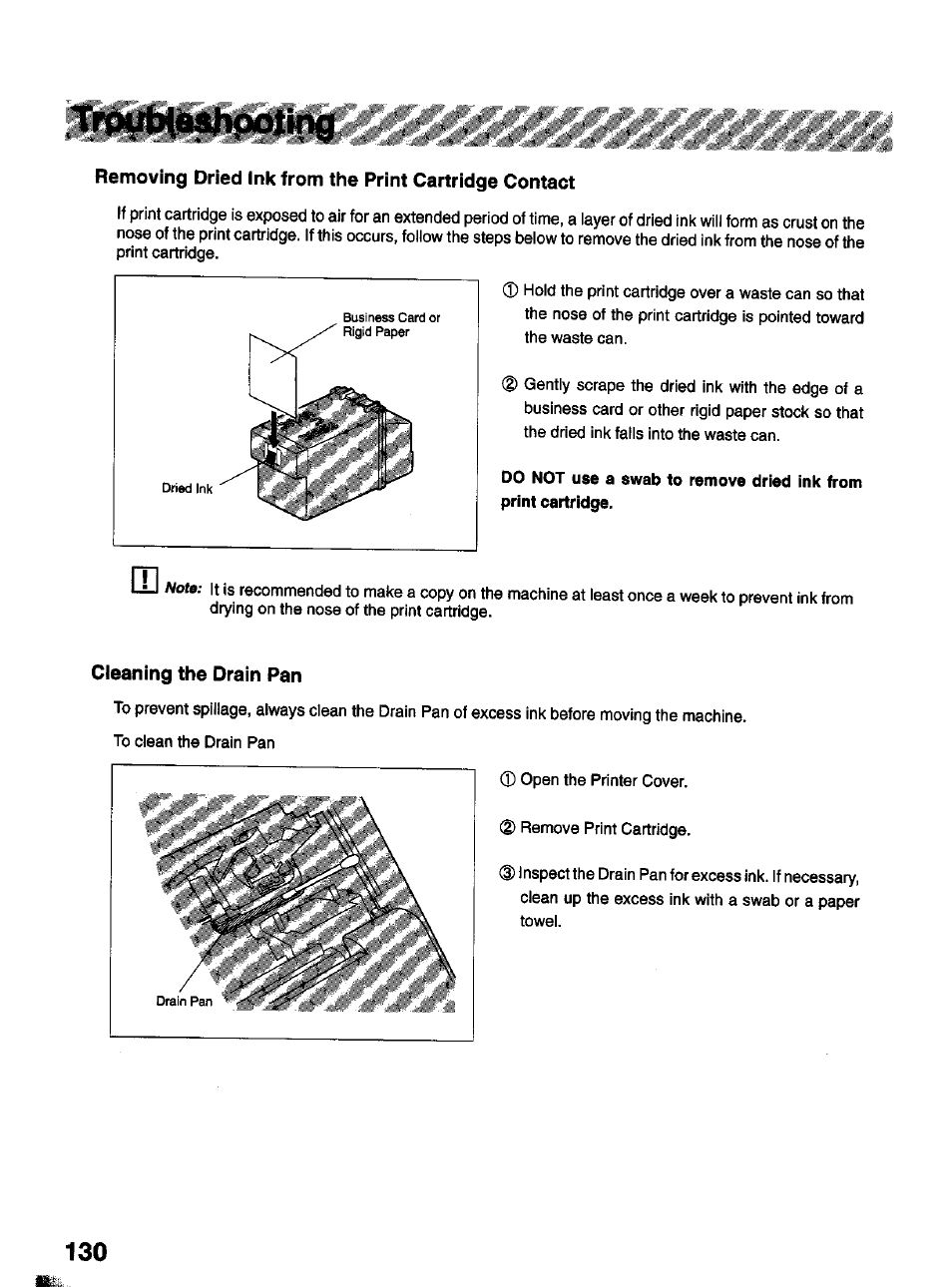 Cleaning the drain pan | Panasonic Panafax UF-322 User Manual | Page 130 / 154