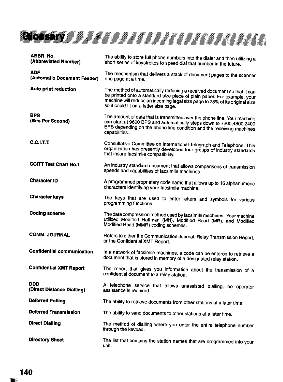 Panasonic Panafax UF-322 User Manual | Page 140 / 154