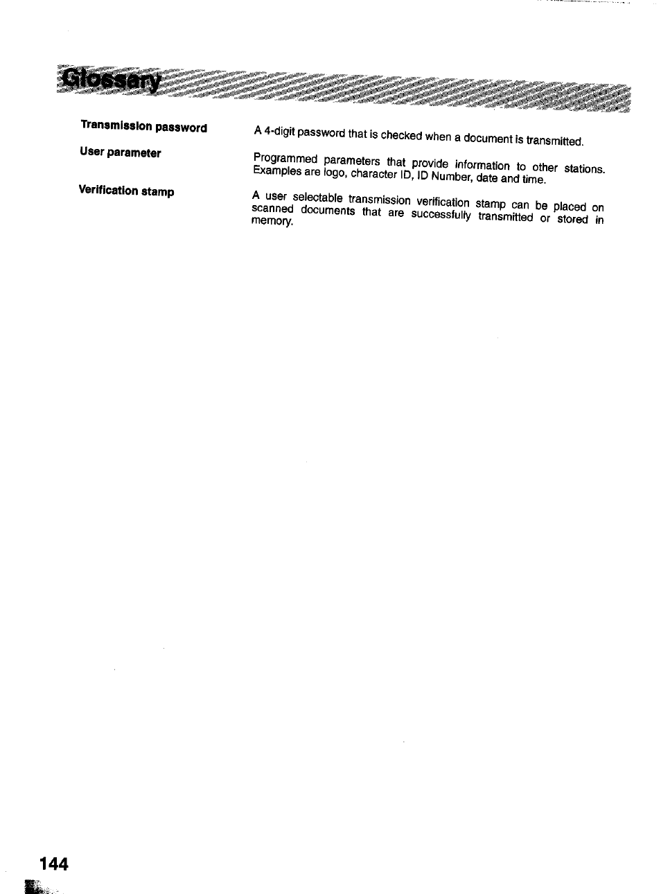 Panasonic Panafax UF-322 User Manual | Page 144 / 154