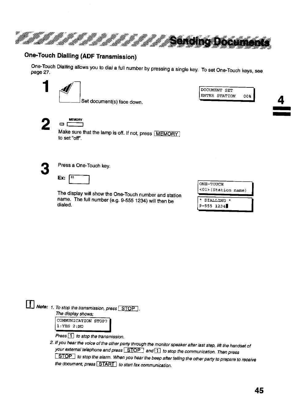 Panasonic Panafax UF-322 User Manual | Page 45 / 154