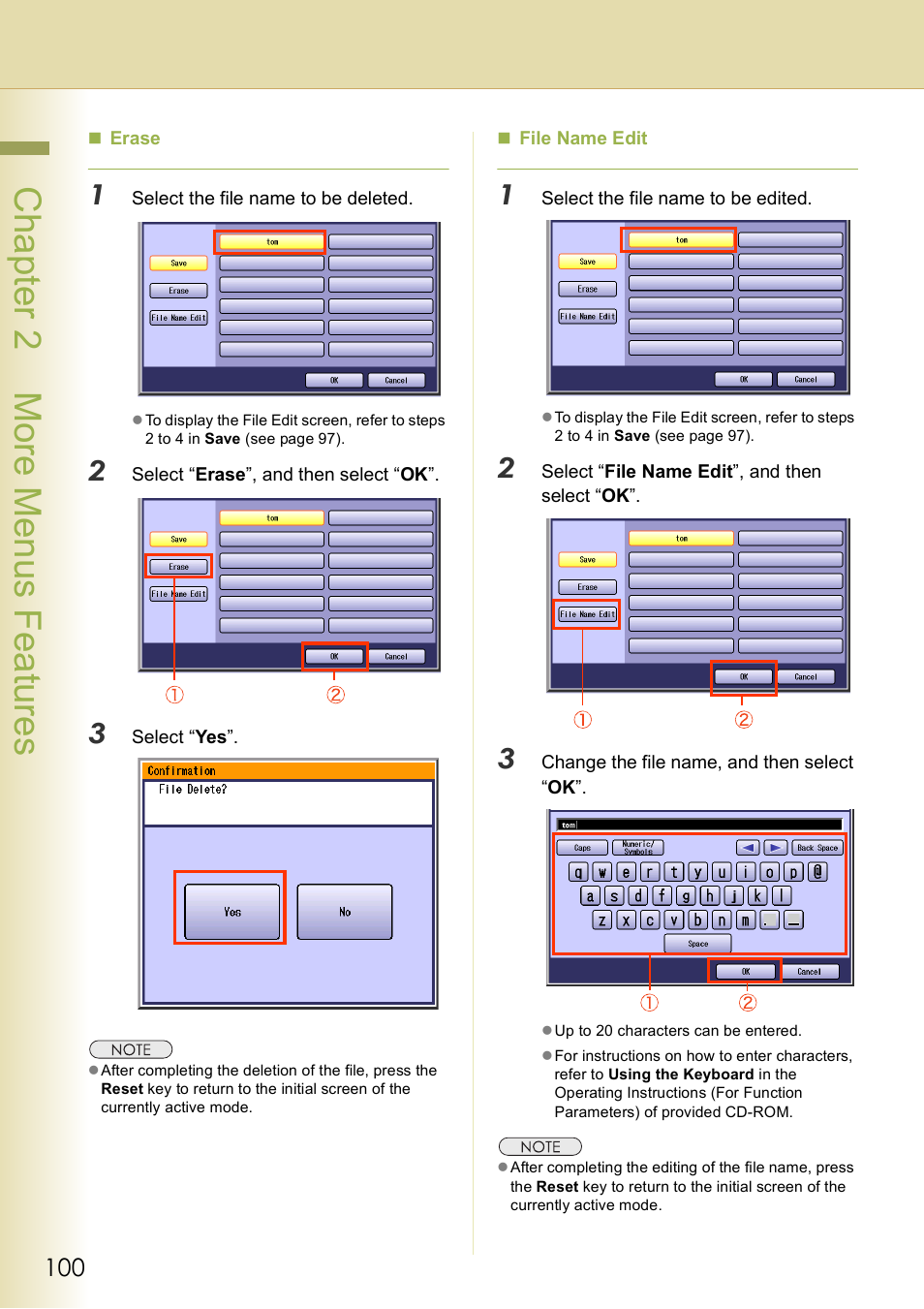 Chap te r 2 mo re m e nu s f eat ur es | Panasonic DP-C406 User Manual | Page 100 / 112