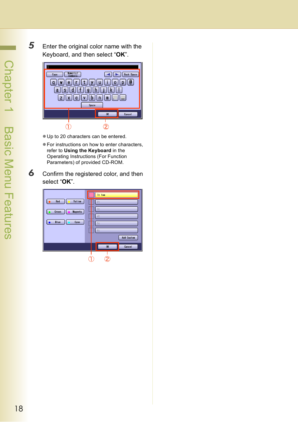 Chap te r 1 ba sic me nu fea tur es | Panasonic DP-C406 User Manual | Page 18 / 112