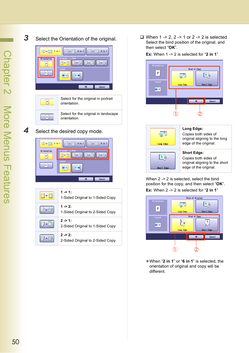 Chap te r 2 mo re m e nu s f eat ur es | Panasonic DP-C406 User Manual | Page 50 / 112