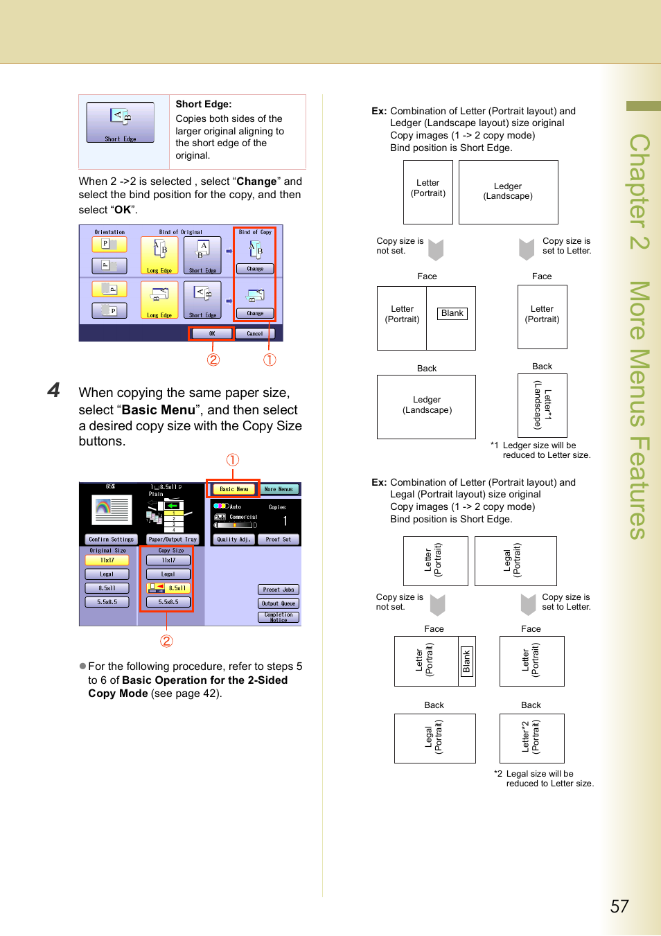 Chap te r 2 mo re m e nu s f eat ur es | Panasonic DP-C406 User Manual | Page 57 / 112