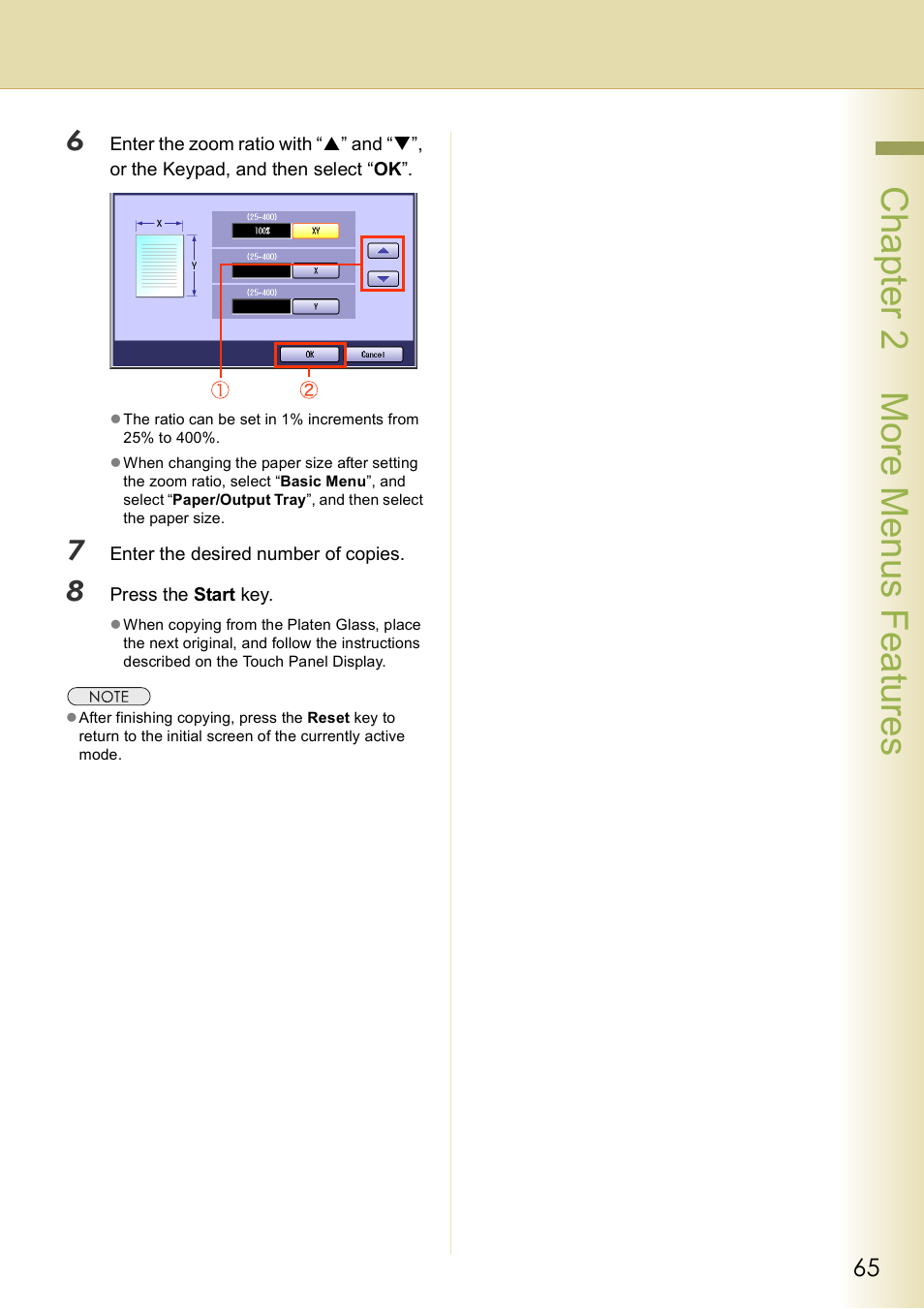 Chap te r 2 mo re m e nu s f eat ur es | Panasonic DP-C406 User Manual | Page 65 / 112