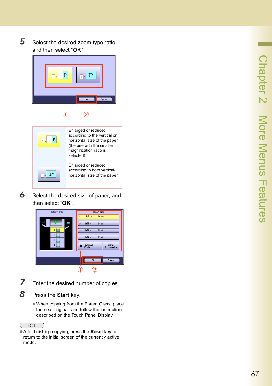 Chap te r 2 mo re m e nu s f eat ur es | Panasonic DP-C406 User Manual | Page 67 / 112