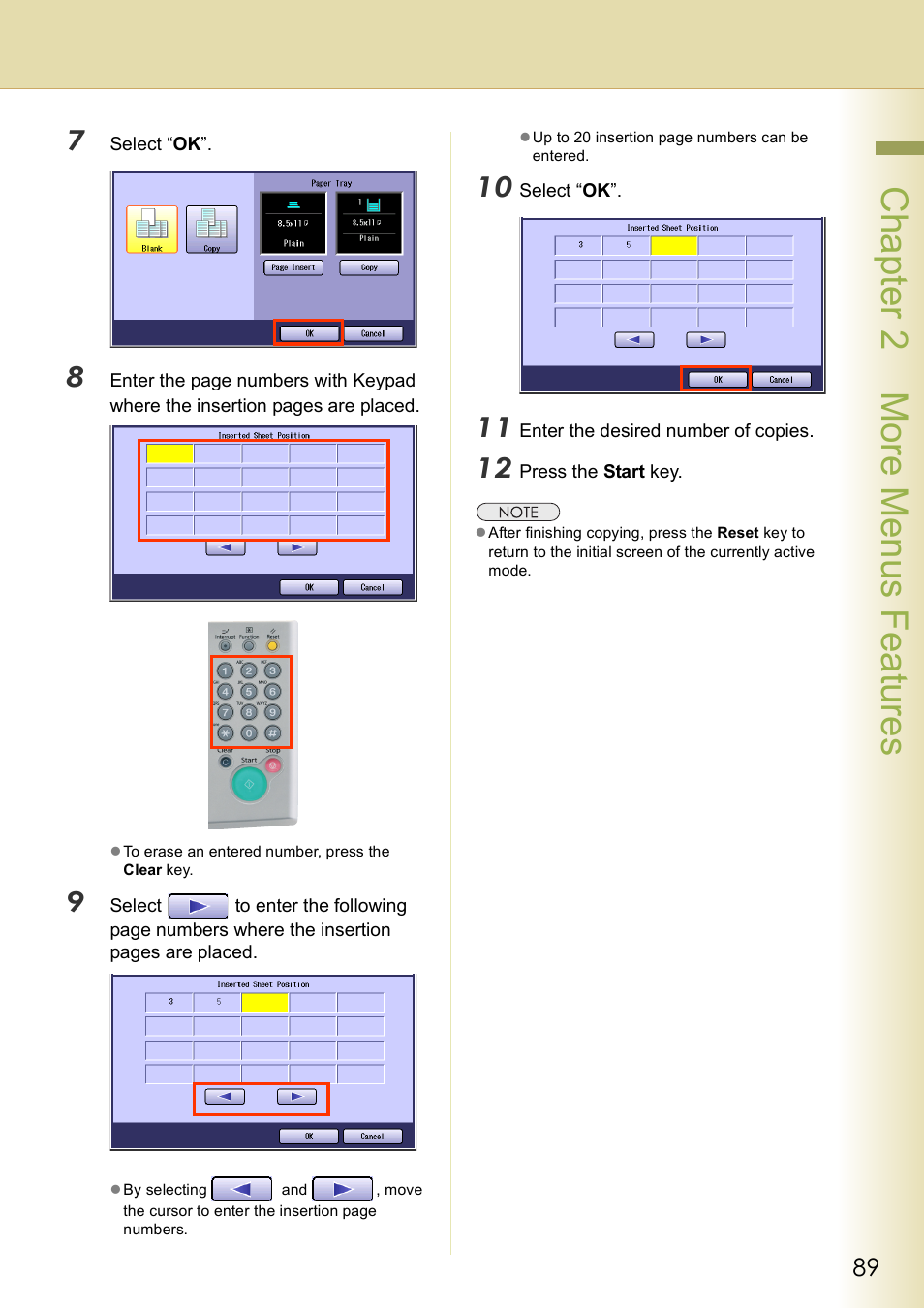 Chap te r 2 mo re m e nu s f eat ur es | Panasonic DP-C406 User Manual | Page 89 / 112