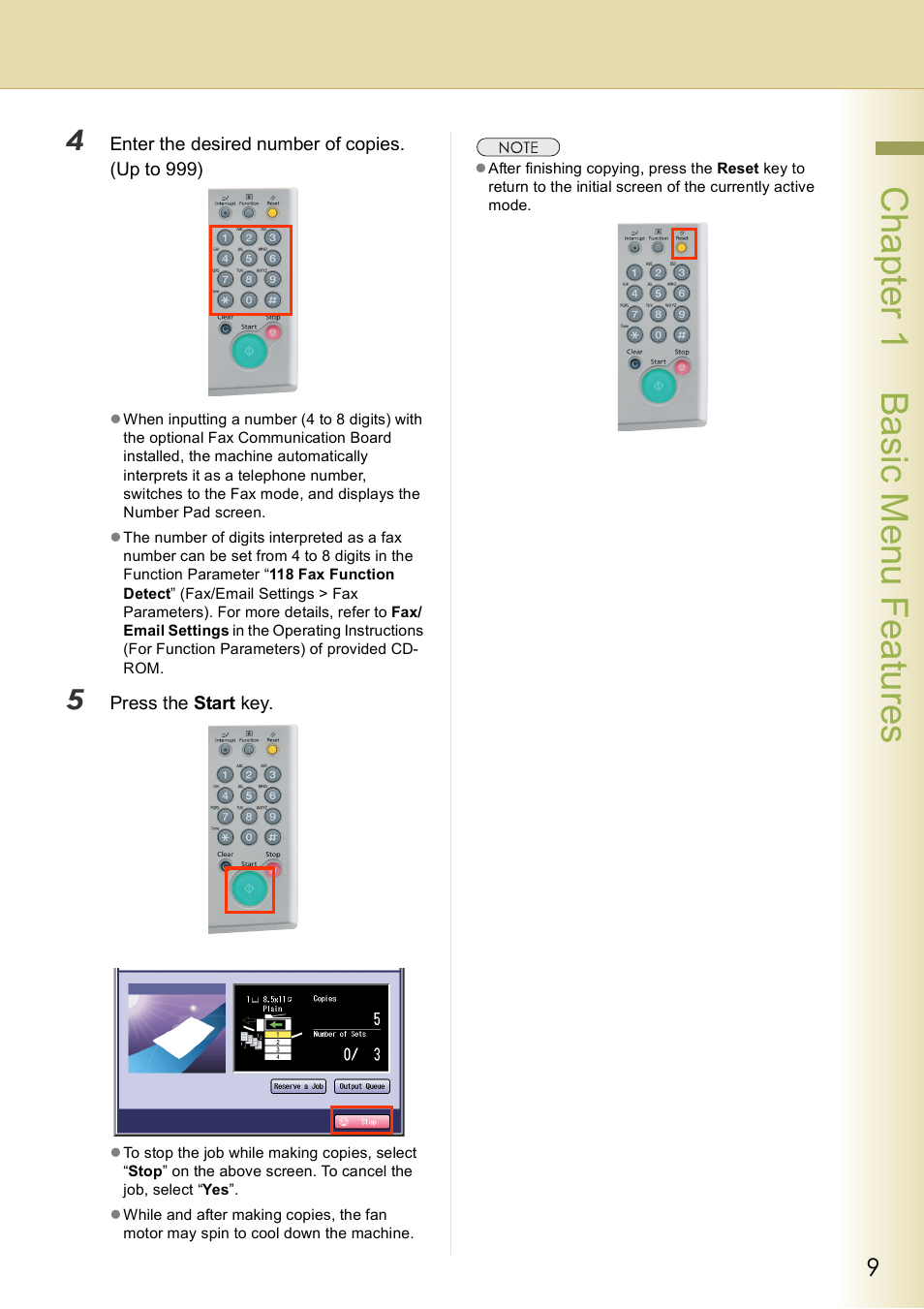 Chap te r 1 ba sic me nu fea tur es | Panasonic DP-C406 User Manual | Page 9 / 112