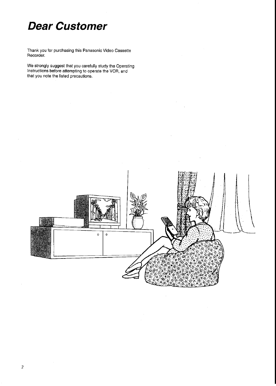 Dear customer | Panasonic NV-SD230A User Manual | Page 2 / 32