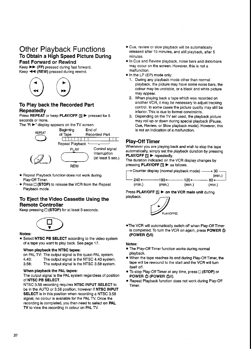 Notes, Other playback functions | Panasonic NV-SD230A User Manual | Page 20 / 32