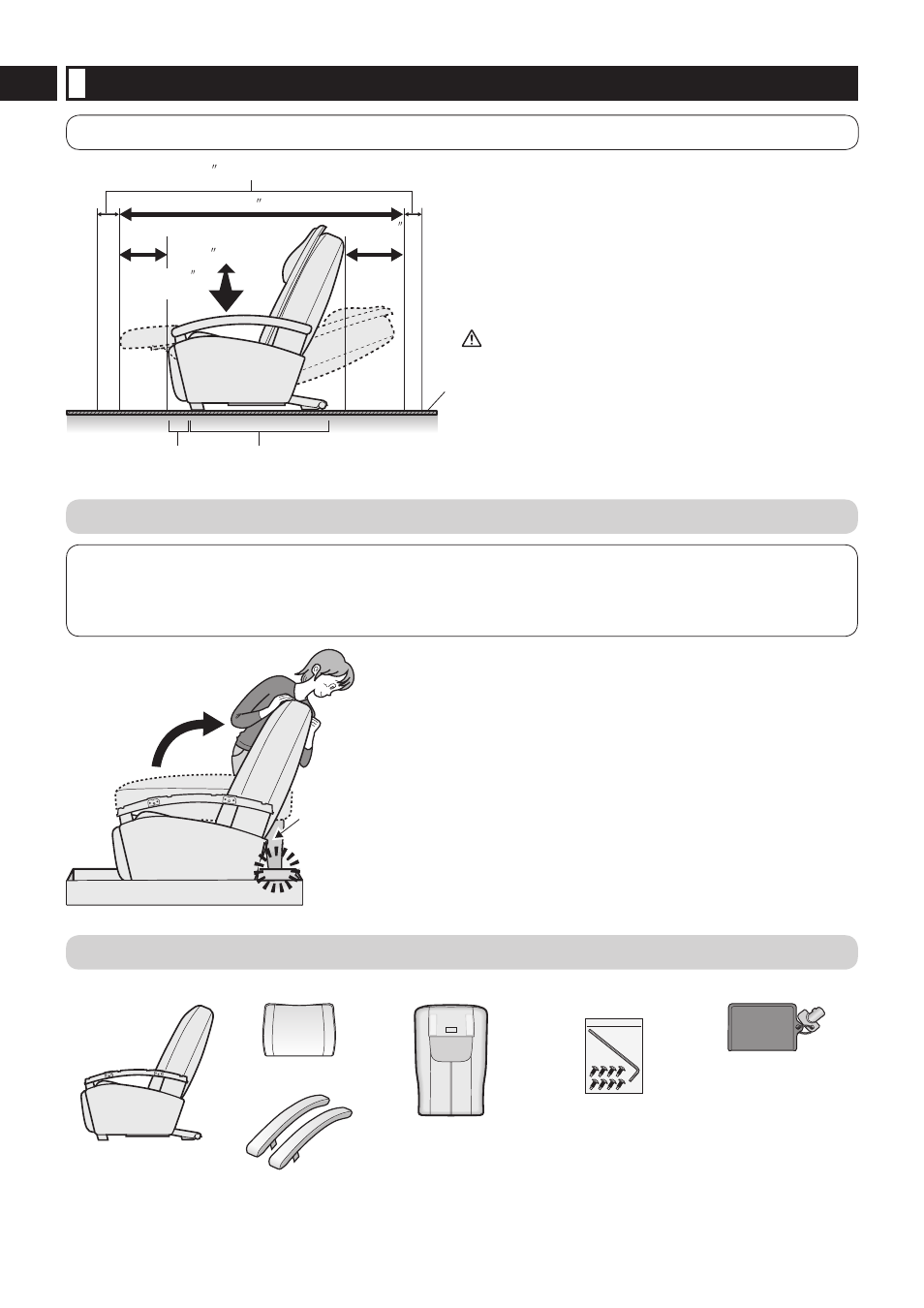 Setting up the unit, Where to use the unit, 1 unpack the unit and raise the backrest | Remove the top of the shipping container, Raise the backrest, 2 inspect contents of shipping container | Panasonic EP1080 User Manual | Page 8 / 18