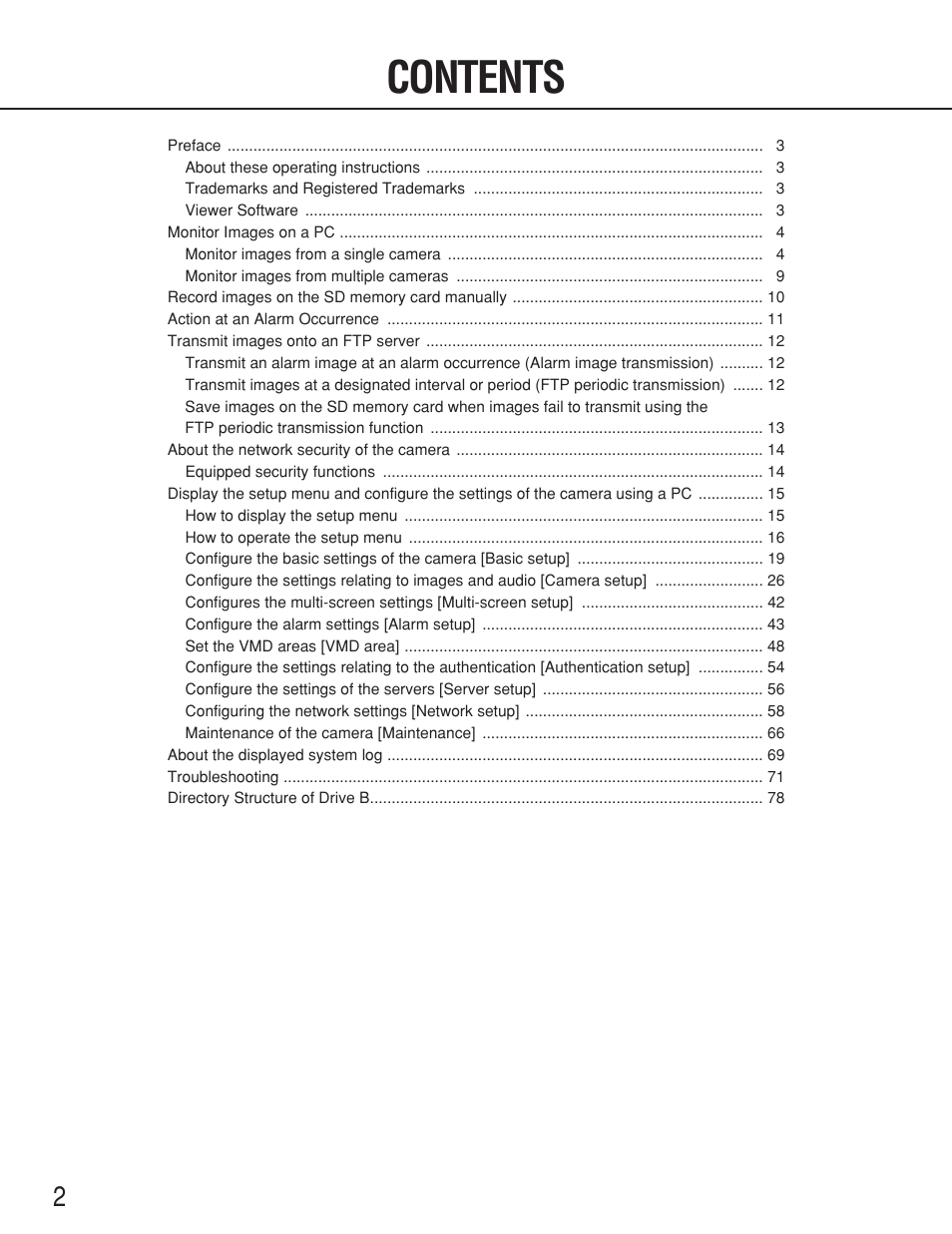 Panasonic WV-NS202 User Manual | Page 2 / 79