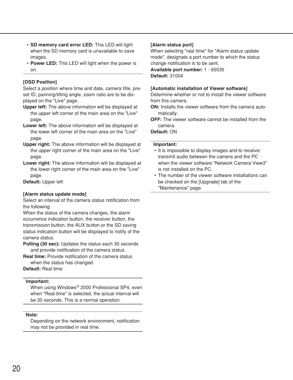 Panasonic WV-NS202 User Manual | Page 20 / 79