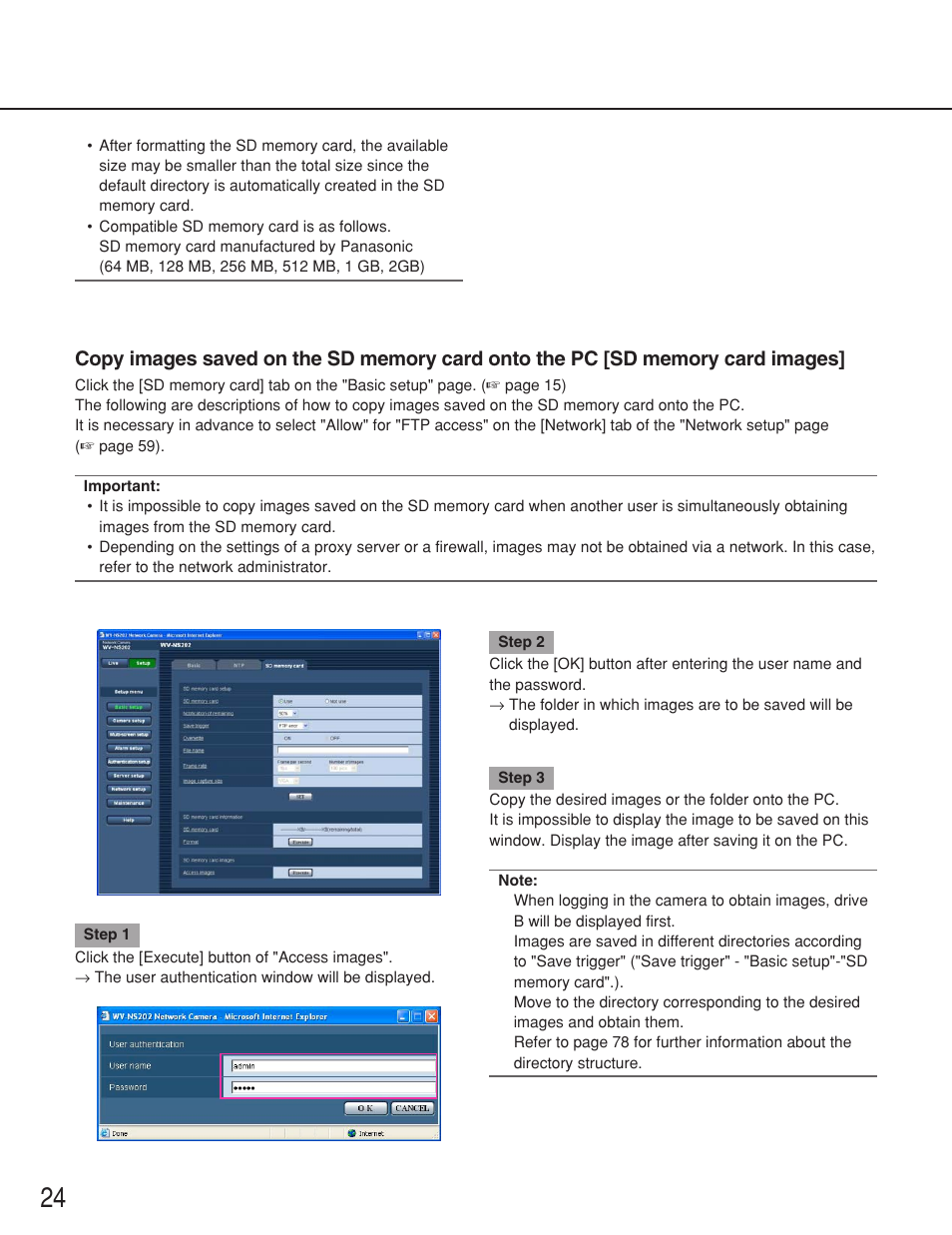 Panasonic WV-NS202 User Manual | Page 24 / 79