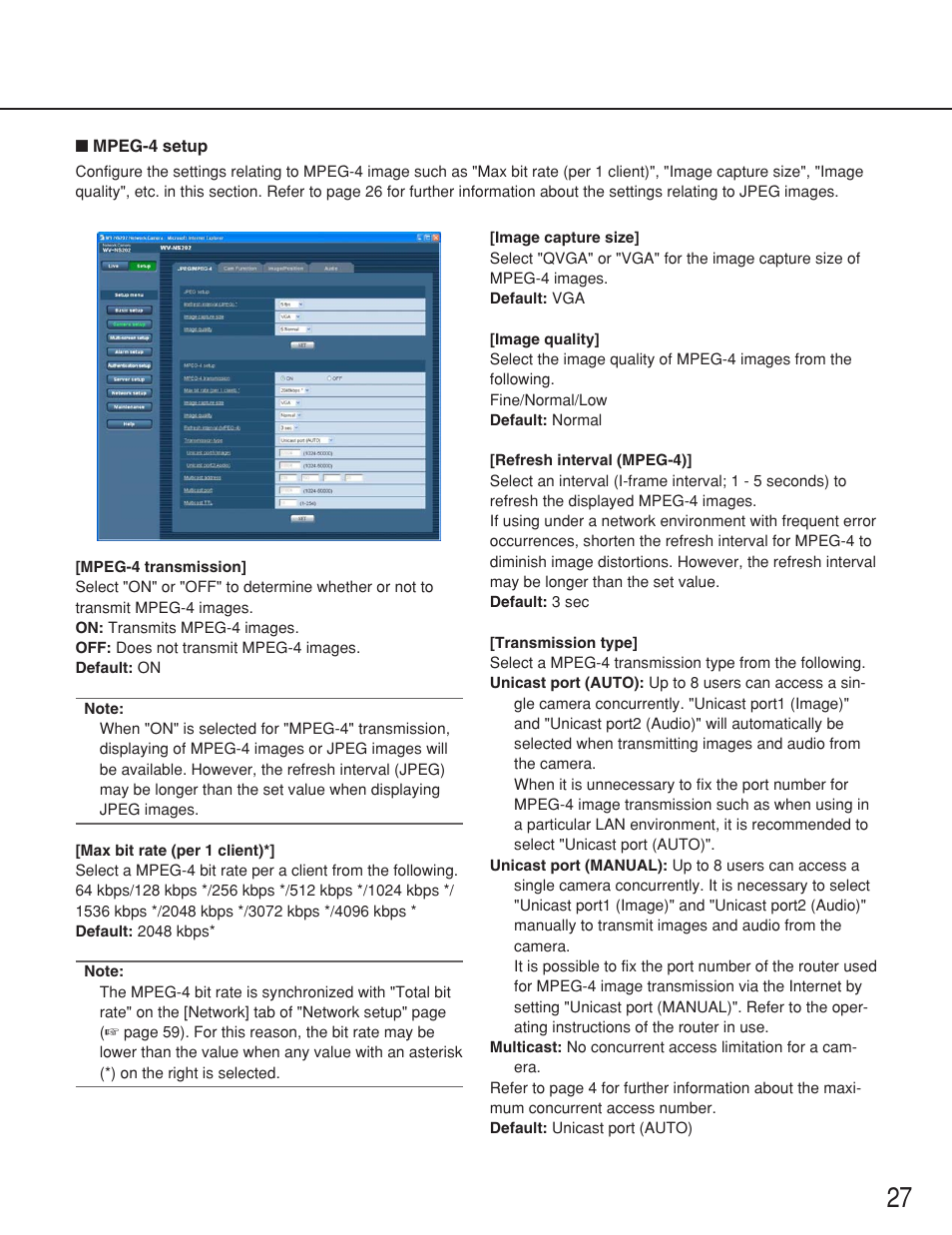 Panasonic WV-NS202 User Manual | Page 27 / 79