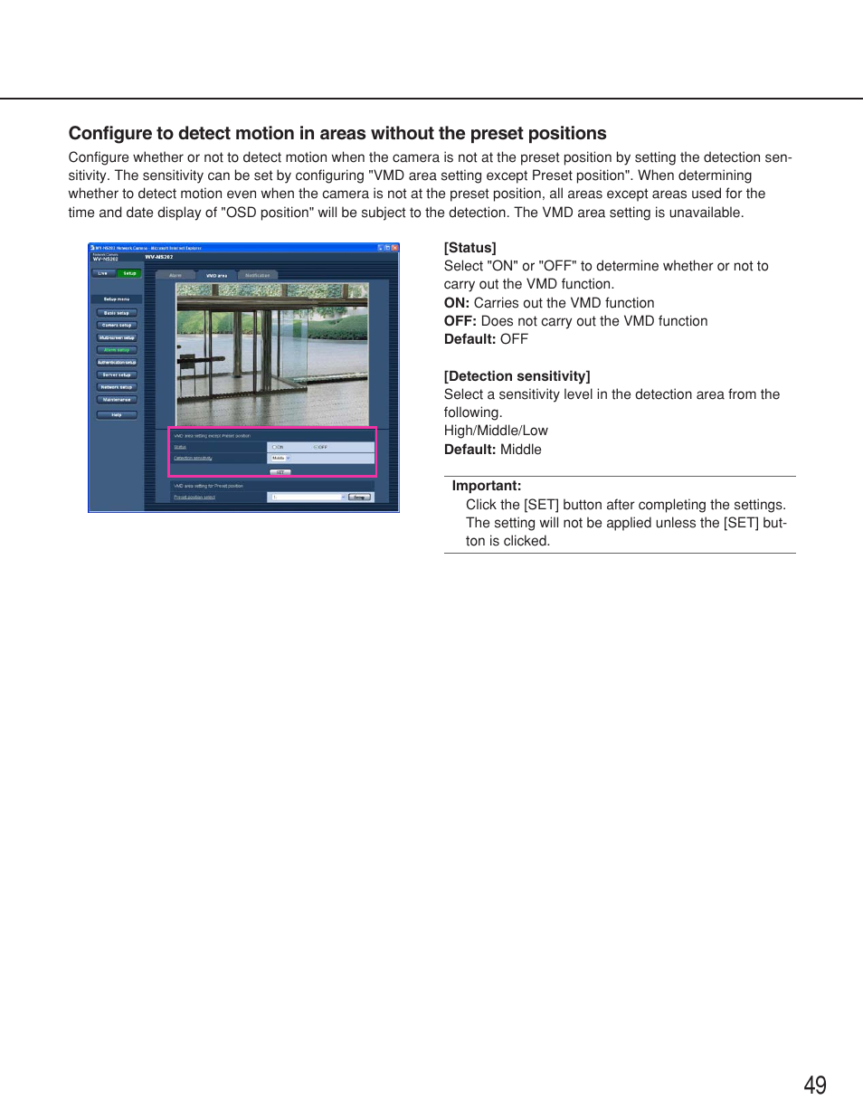 Panasonic WV-NS202 User Manual | Page 49 / 79