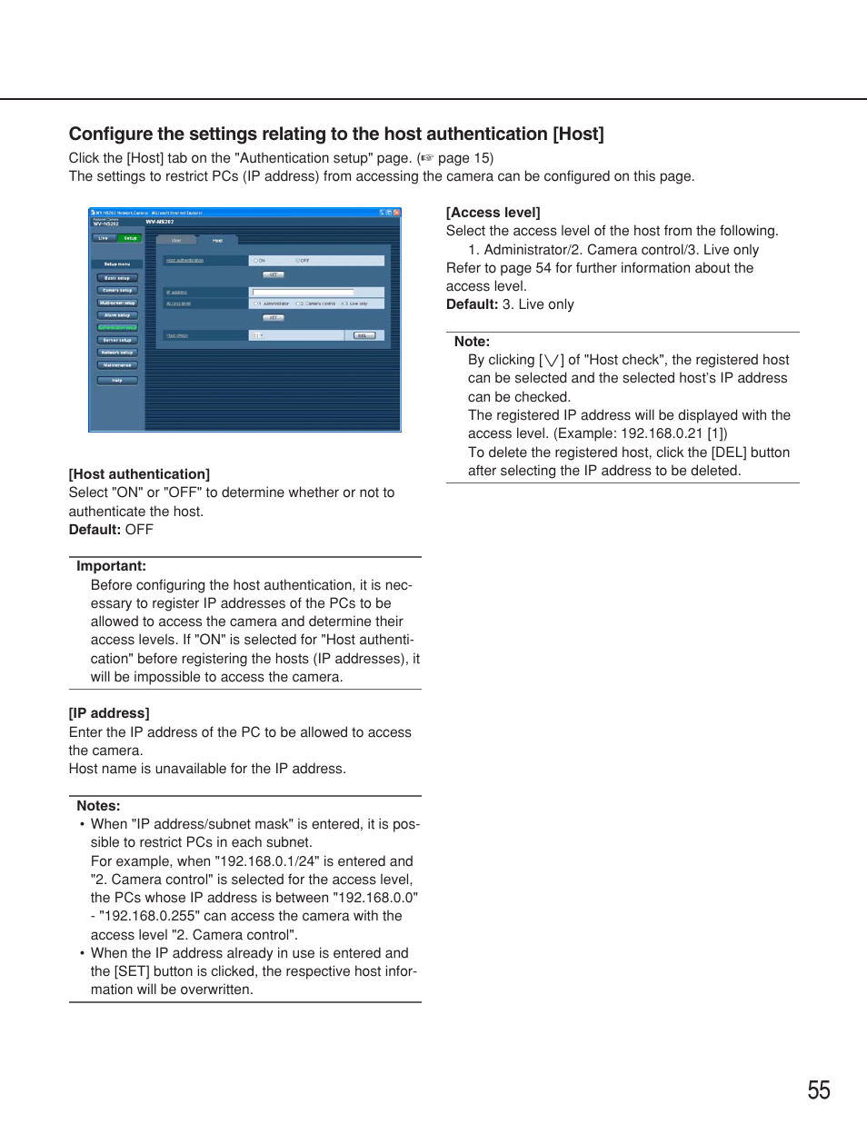 Panasonic WV-NS202 User Manual | Page 55 / 79