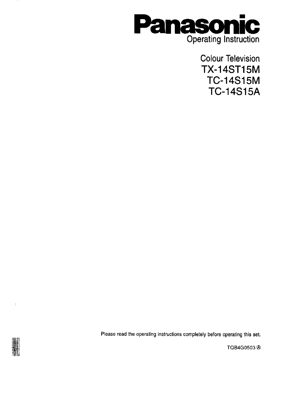 Panasonic TC-14ST15M User Manual | 24 pages