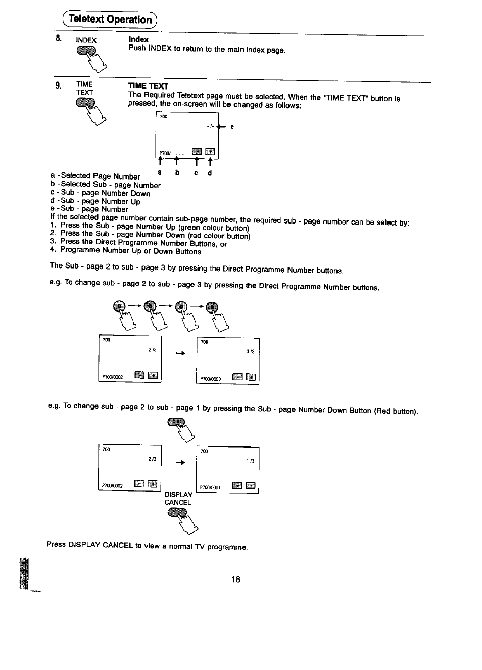 Teletext operation | Panasonic TC-14ST15M User Manual | Page 19 / 24
