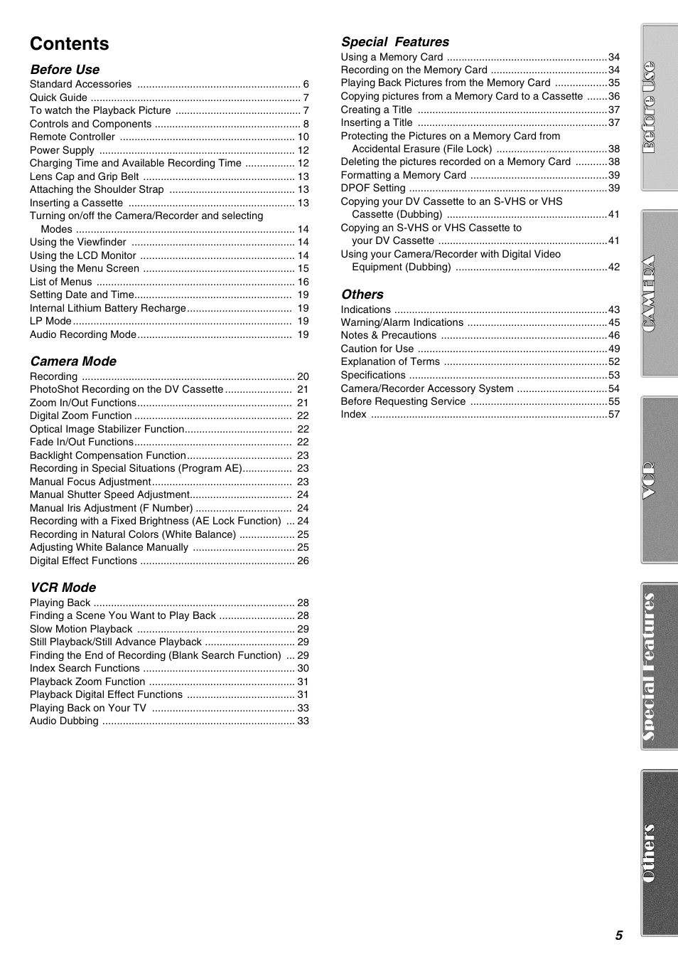 Panasonic AG-EZ50UP User Manual | Page 5 / 58
